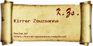 Kirrer Zsuzsanna névjegykártya